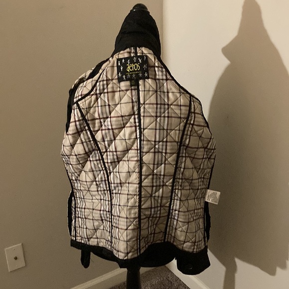 Aeros Women Black Jacket Straight Fit Textured Long Sleeve  - PS - Picture 10 of 12